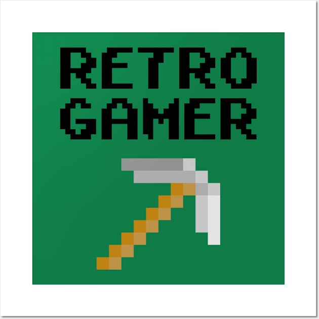 retro gamer pickaxe Wall Art by Mamon